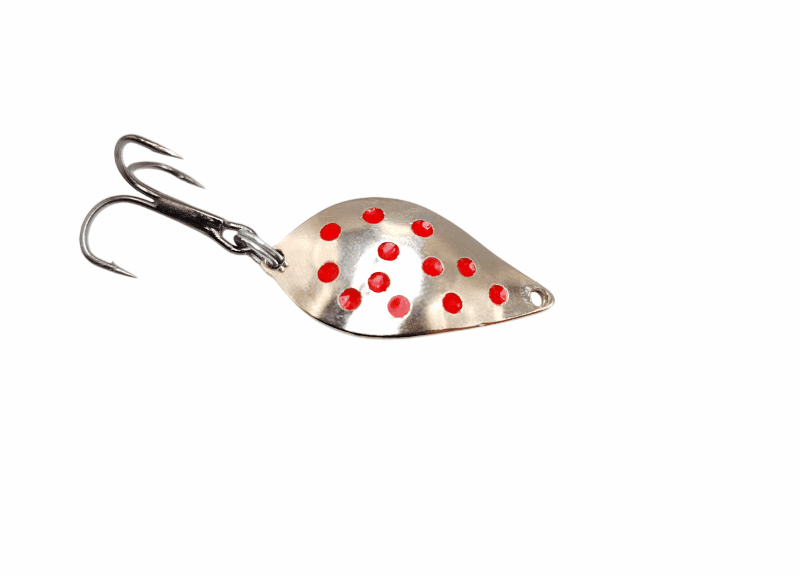 Wahadłówka 2.5 cm Srebrna w czerwone kropki