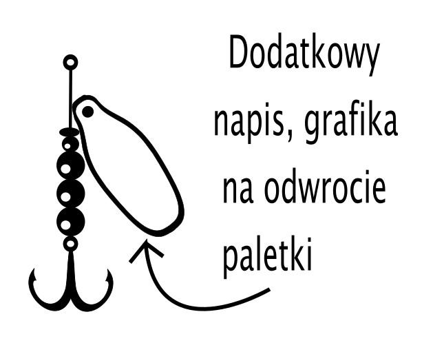 Dodatkowy napis, grafika na odwrocie paletki