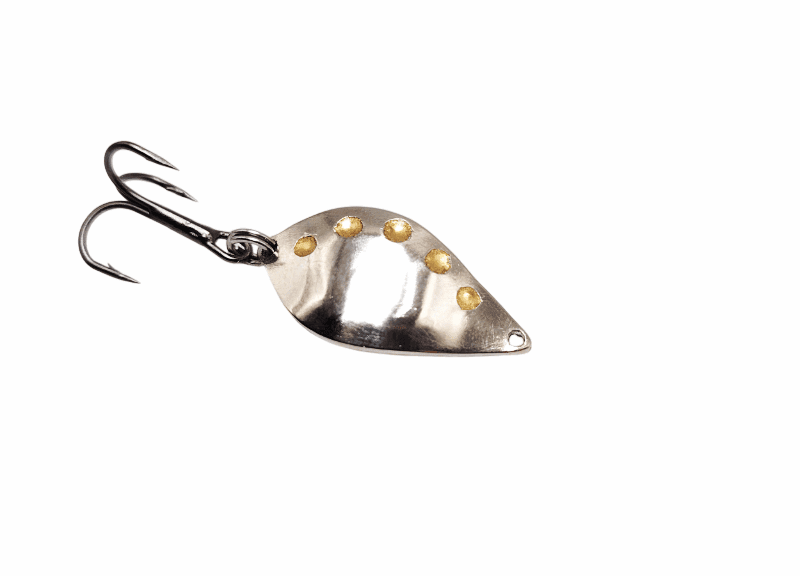 Wahadłówka 2,5 cm Srebrna w złote kropki